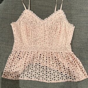 Elegant Apricot Lace Women's Top M